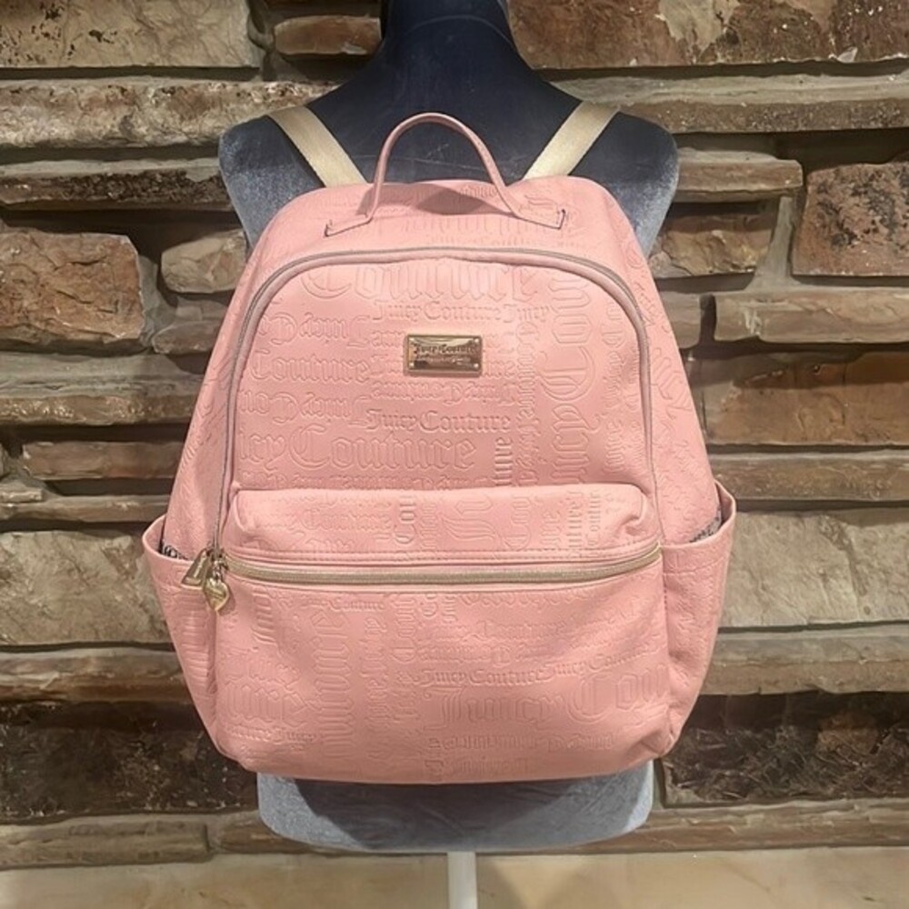 Juicy Couture Pink Embossed Backpack Faux Leather